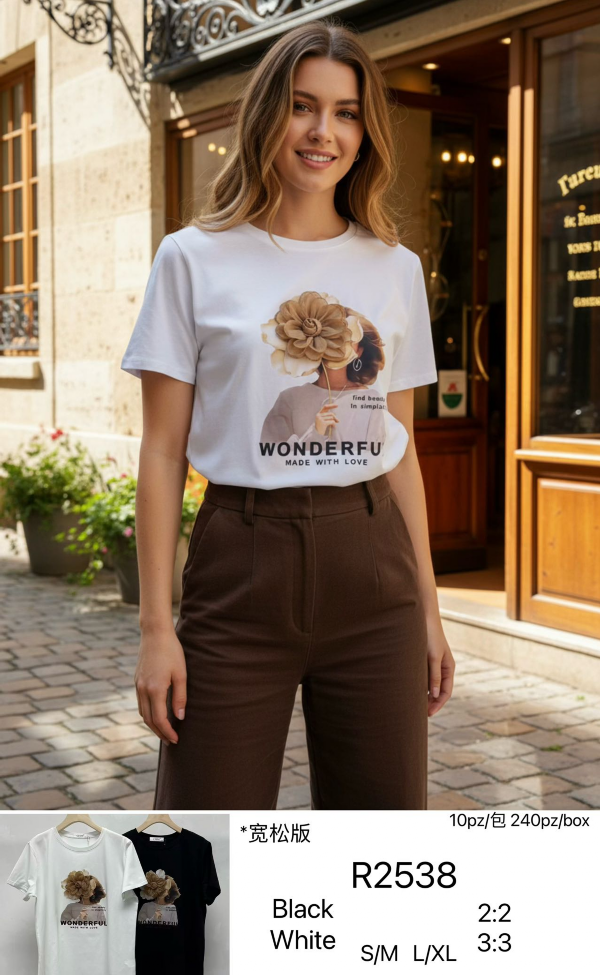 Bluzki damskie Roz S/M-L/XL , Mix kolor Paczka 10 szt 1